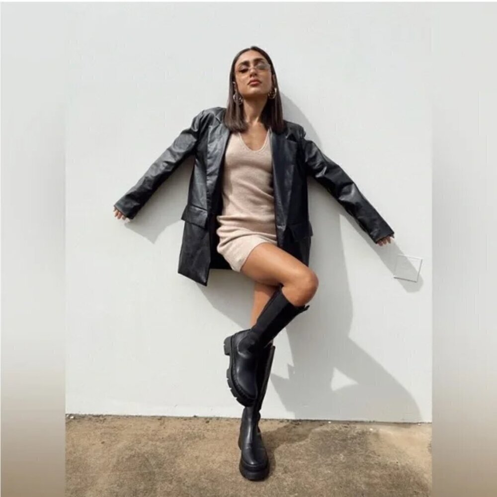 Princess Polly Jocelyn Faux Leather Jacket Size 16